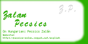 zalan pecsics business card